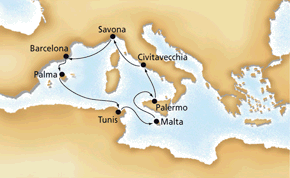 Costa Pacifica marsrutas